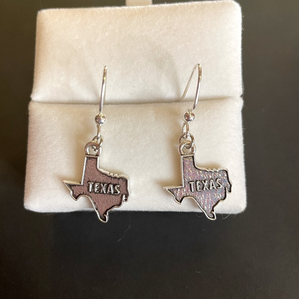 Handmade Texas Shaped Fishhook Earrings